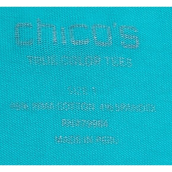 Chico's Teal True Color Tee Slub Knit Top 1 Medium Lightweight Soft Stretchy - Picture 3 of 5